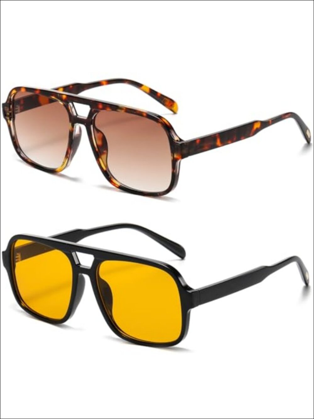 Oversized Square Aviator Sunglasses UV400 Unisex Retro 70s